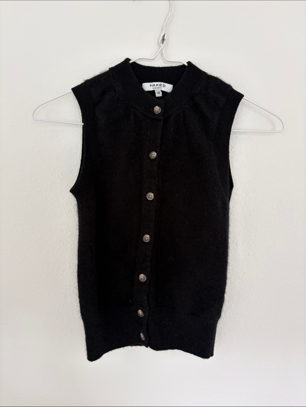 Naked cashmere | Black Sleeveless Button-Up Knit Vest
